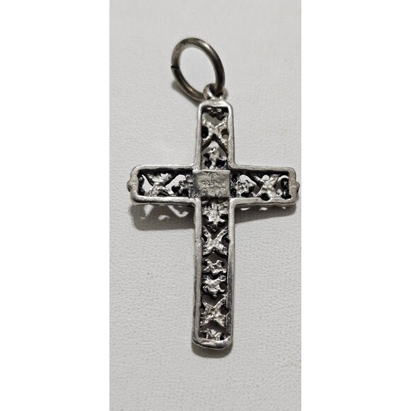 Vintage Sterling Silver Filigree Cross, Religious Jewelry, Christian Cross - Picture 3 of 6